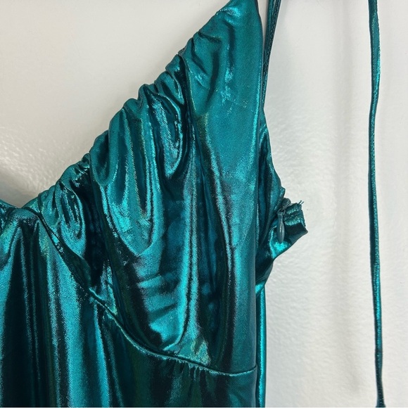Superdown Manuela Ruched Metallic Mini Dress Size Small - Picture 7 of 13